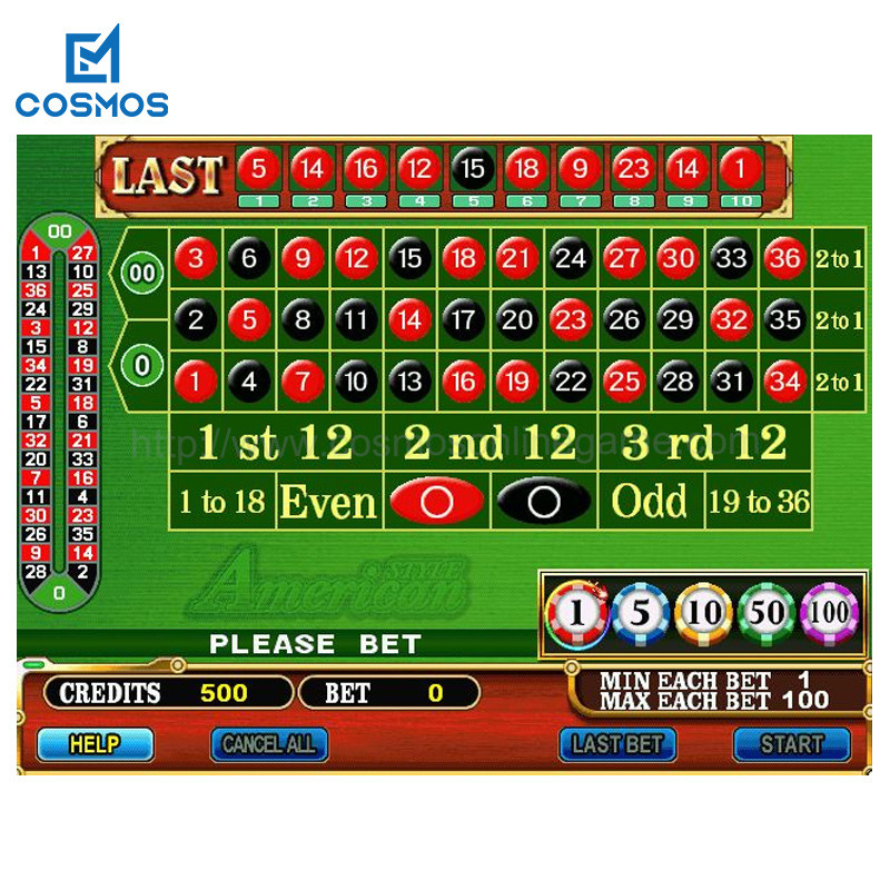 Black Color Roulette Slot Machine Board English Language